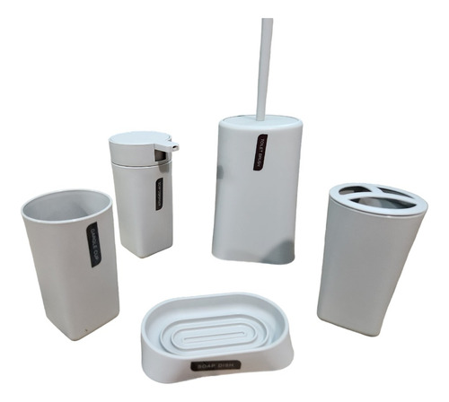 Set Baño Ducha Dispenser Jabonera Porta Cepillos Vaso 