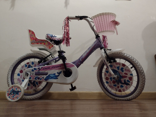 Bicicleta Slp Dolphin Niñas R16 Con Rueditas Violeta 16 "