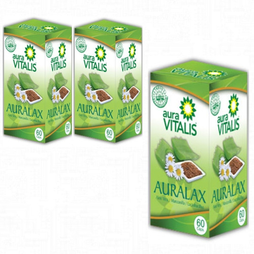Auralax 3 Frascos 60 Caps C/u Desinfectante Antiinflamatorio