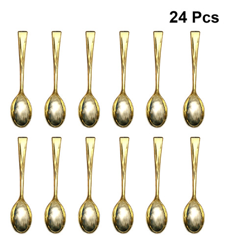 Juego De Minicucharas Doradas Desechables De Plástico
