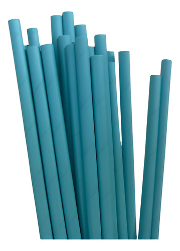 200 Unid Canudos De Papel Coloridos - Imediato Cor Azul-claro