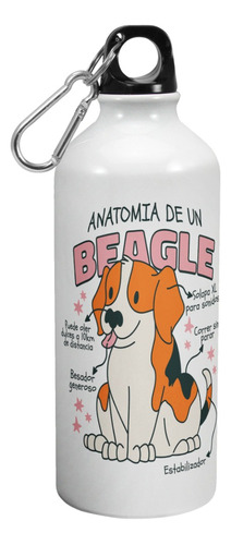 Botella De Agua Deporte Anatomia De Un Beagle 600 Ml