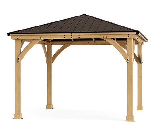 Yardistry Pérgola Madera C/ Techo Aluminio  3.6m X 3.6m 