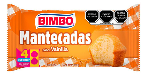 5 Pzs Bimbo Pan Dulce Mantecadas 180gr