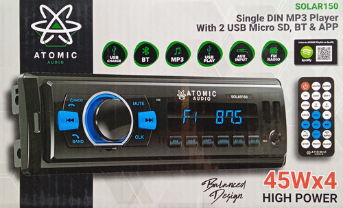 Estereo Un Din Atomic Audio. Solar150 Chasis Corto .