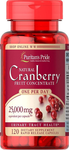 Imagen 1 de 3 de Cranberry De 25000 Mg Marca Puritan's Pride, Una Al Dia !