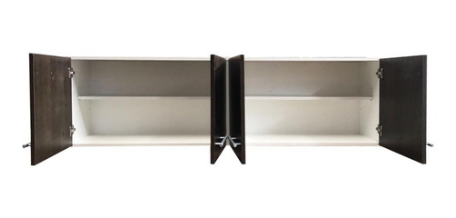 Imagen 8 de 10 de Alacena 140cm 3 Puertas C/estantes Blanca O Wengue Melamina