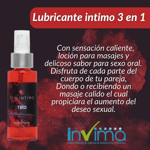Imagen 3 de 6 de Lubricante Sen Intimo Trio 75ml