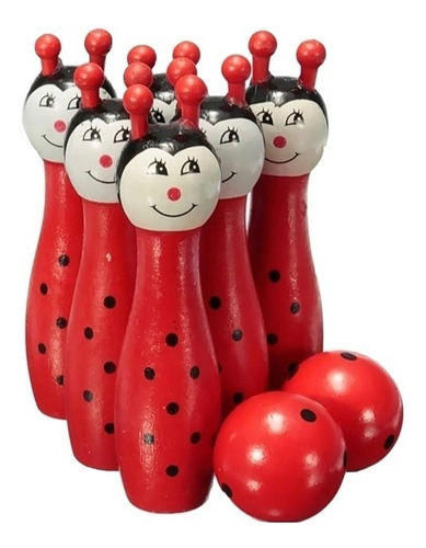 Juego Palitroque De Madera Bowling Juego Didactico Madera R1