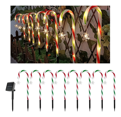 Luces Solares De Bastón De Navideñas, Luces De Estilo F