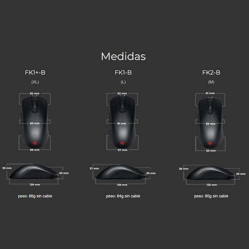 Imagen 2 de 5 de Mouse Gamer Benq Zowie Fk1+-b Para Esports
