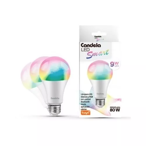 Lámpara LED 9W E27 regulable de blanco cálido a blanco neutro con mando a  distancia