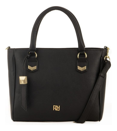 Bolsa Tote Transversal Feminina Rafitthy Preto 30x24 Cm