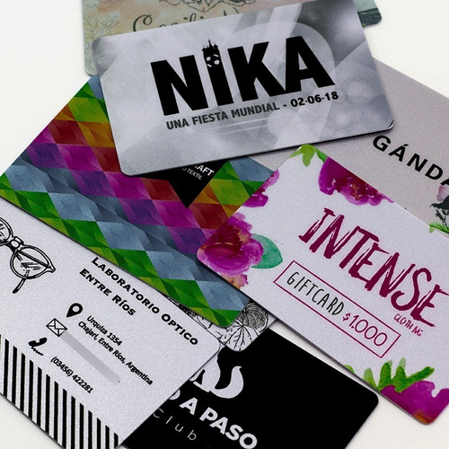 Imagen 4 de 5 de Tarjetas Pvc Plateadas Doradas Logo Impresas Doble Faz 200u