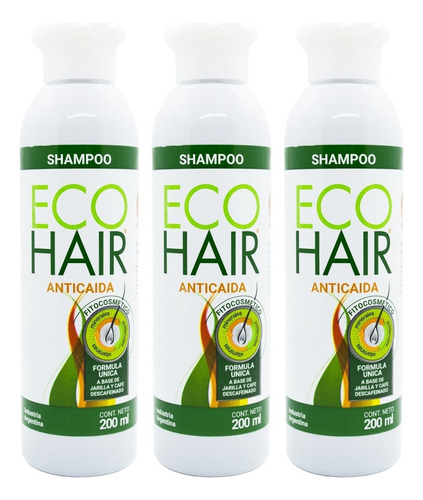 Eco Hair Anticaída Kit 3 Shampoo Fortalecedor X 200 Ml