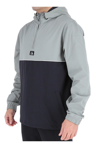 Imagen 2 de 4 de Cortaviento Hombre Half Zip Gris Claro