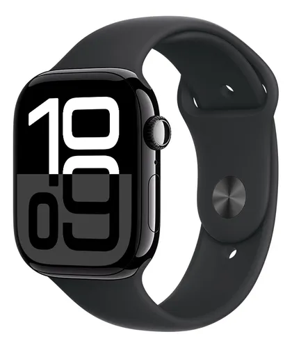 Apple Watch Series 10 GPS • Caja de aluminio negro azabache de 46 mm • Correa deportiva negra - M/L - Distribuidor Autorizado