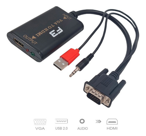 Conversor Vga Para Hdmi Com Áudio Usb Promoção