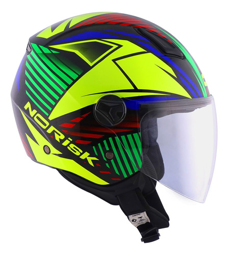 Capacete Aberto Norisk Orion Mosaic Preto Amarelo