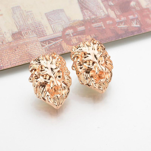 1 Par Frágil 3d Lion Head Broche Collar Lapel Pins Tips