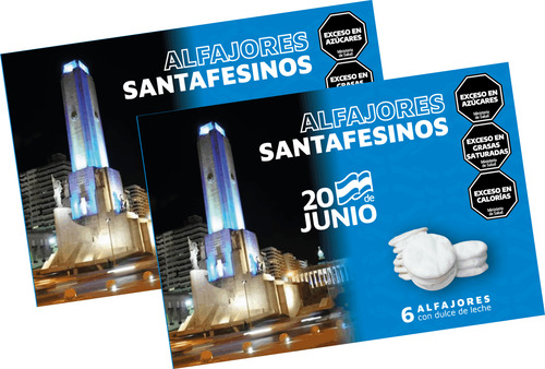 Alfajores Santafesinos 20 De Junio. 2 Caja X 6 Unidades C/u.