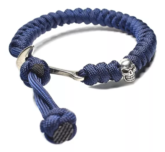 Pulsera Paracord Soga Hombre Ancla Nautica Calavera Retten