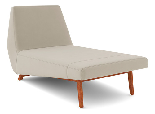 Sofá Chaise Longue Sala Living Parisi 155cm Veludo Bege