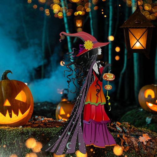 Cartel De Halloween Con Decoración De Jardín De 39cmx20cm