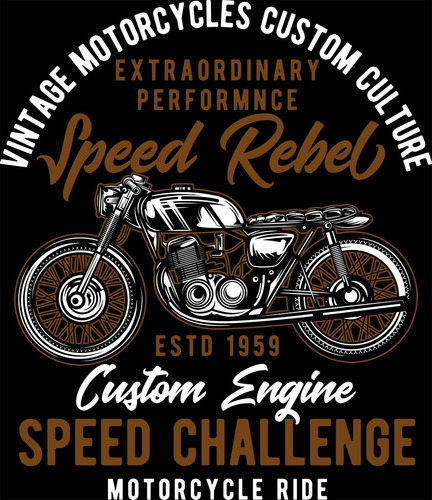 Imagem 2 de 6 de Camiseta Rebel Vintage Moto Camisa Masculina Promoção