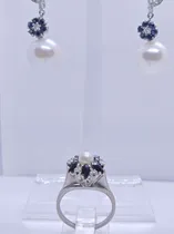 Comprar Juego De Paldio Con Perlas, Diamantes Naturales Y Zafiros