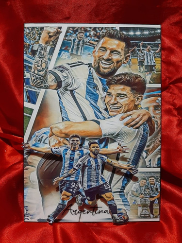 Cuadros De Madera 3d Messi El Dibu Selección Argentina 17