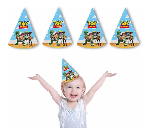  Gorros Conos Toy Story  Cumpleaños Pack X5