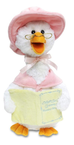 Cuddle Barn Peluche Ganso Parlante,con 7 Canciones De Cuna Color Rosa/Blanco