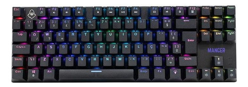 Teclado Mecânico Mancer Ghoul Mk2 Rgb Abnt2 Switch Azul Cor de teclado Preto Idioma Português Brasil