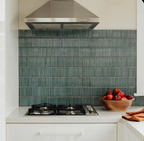 Fika Porcelanato Malla Finger Stackbond Dark Green 28x30