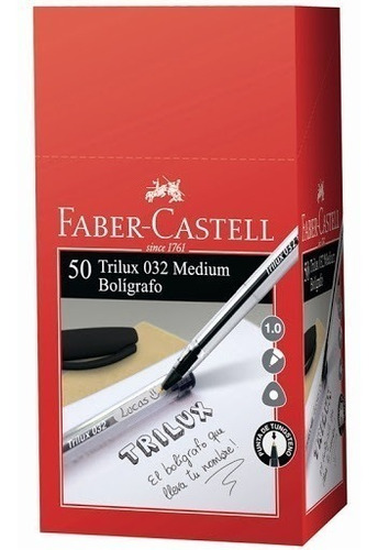 Bolígrafo Trilux 032 M Negro Caja X50 Faber Castell