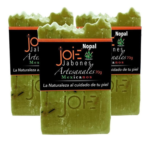 Jabón Artesanal De Nopal Con Hierbabuena (pack 6)