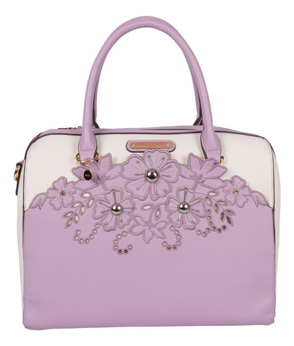 Bolsa Boston Nicole Lee Corte Laser Y Bordado Ss22 Color Lila