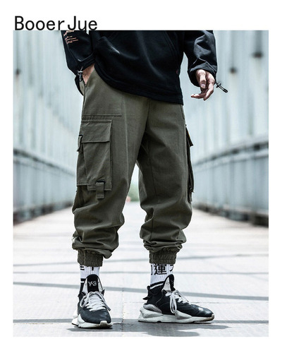 Pantalones Cargo Negros Para Hombre Hip Hop Harem Pant Jogge