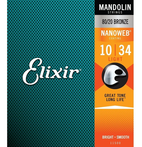 Encordoamento Elixir Bandolim 0.10 Light 11500 Anti-rust 