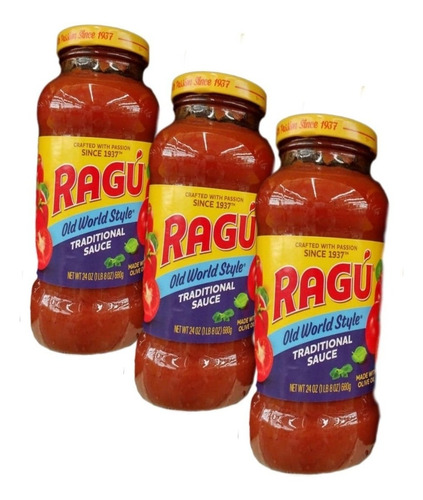 3x Ragú Old World Style Traditional Sauce / Salsa Para Pasta