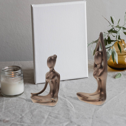 Estatua De Yoga Para Escritorio, Decoración De Resina Para E