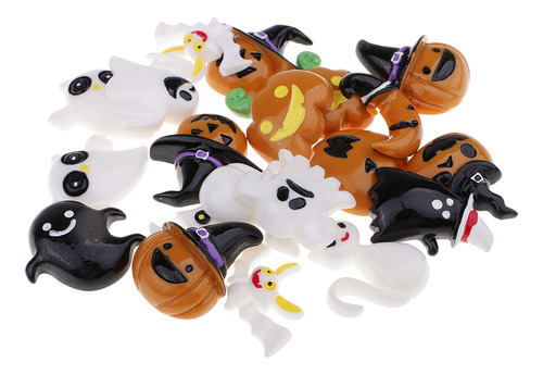 40 Piezas De Resina De Calabaza De Halloween Clip De Lazo De