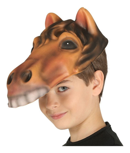 Visera Unitalla Caballo Café Foami Disfraz Gorra Foamy
