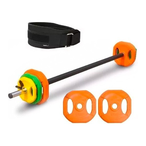 Set Body Pump 30 Kg + Cinturón De Levantamiento - Barras Pes
