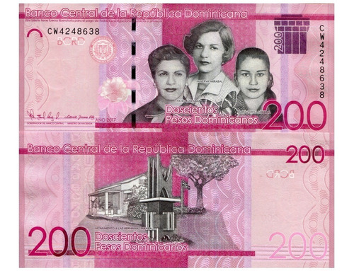 Billete De República Dominicana 200 Pesos 2020 Hnas. Mirabal