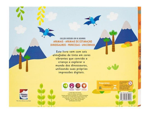 Diversão Com Os Dedinhos: Dinossauros, De Mammoth World., Vol. 1. Editorial Happy Books, Capa Dura, Edição 2023-08-01 00:00:00 Em Português