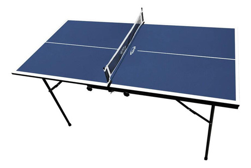 Mini Mesa De Tênnis De Mesa (ping Pong) Com Rede Klopf Cor Azul