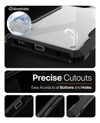 -para Realme Gt 6/6t Rudo Uso Funda, Capa Transparente.