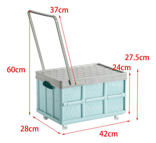 Contenedor De Almacenamiento Ropa Libros Caja Azul Con Rueda